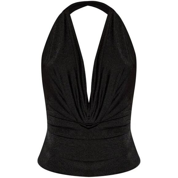 MISBHV Backless Cowl Neck Top - M Black - Picture 1 of 4